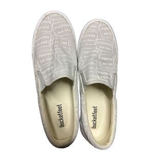 Bucketfeet Low Top Canvas Slip On Shoes Size 10 You Are Beautiful